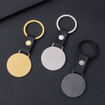 Keychain Factory - Stainless Steel Dog Tag with Leather Strap