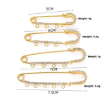 Safety Pins Factory - Gold Silver Rhinestone Large Brooch Clasps