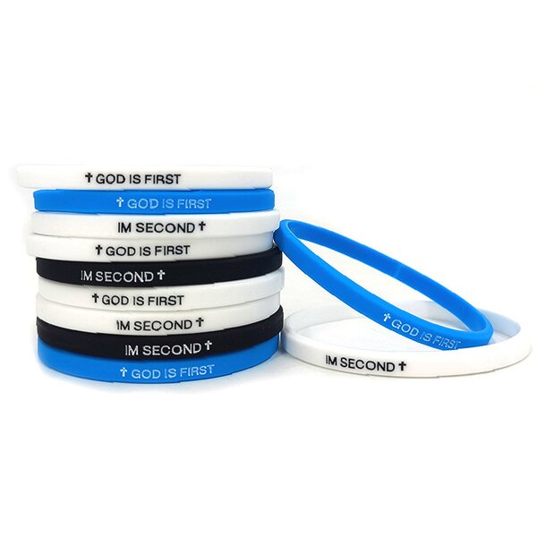 Silicone Bracelet Factory - Trendy Religious God Is First Wristband