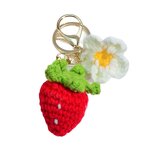 Keychain Factory - Fruit-shaped Knitted Cherry Strawberry Car Hanging