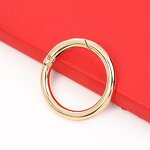 Keychain Ring Factory - 28mm Gold Alloy Spring Multi-Function Round