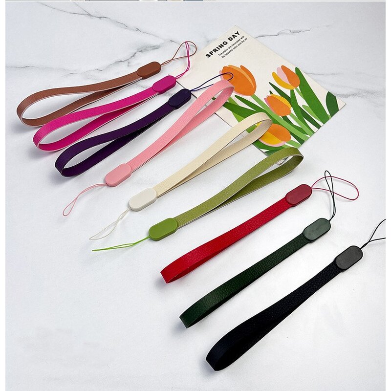 Wrist Strap Factory - PU Leather Litchi Texture Short Hand Rope