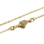 Magnetic Clasps Factory - Paved Rhinestone Heart Copper with Lobster