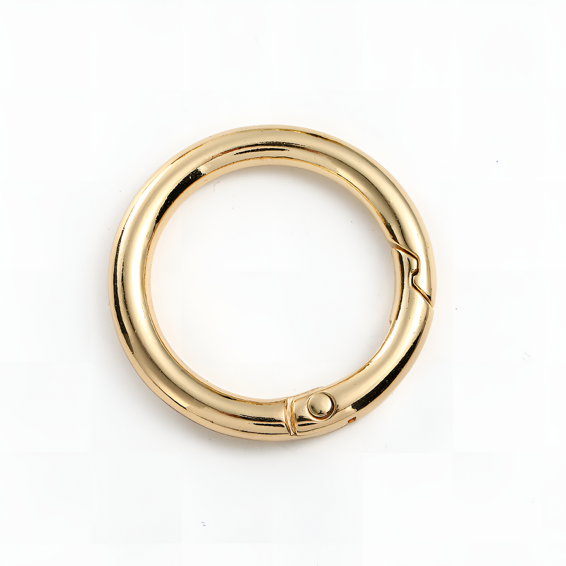 Keychain Ring Factory - 28mm Gold Alloy Spring Multi-Function Round