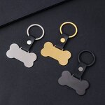 Keychain Factory - Stainless Steel Dog Tag with Leather Strap