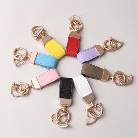 Keychain Factory - High-end Leather Ring Colorful Metal Car Keyring