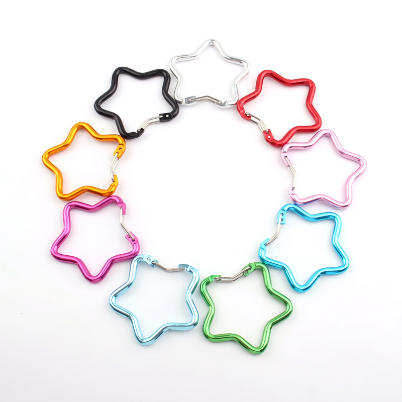 Carabiner Keychain Factory - Colorful Star-Shaped Aluminum Alloy