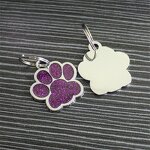 Dog Paw Charm Factory - Colorful Glitter Gold-Plated O-Ring Pendant