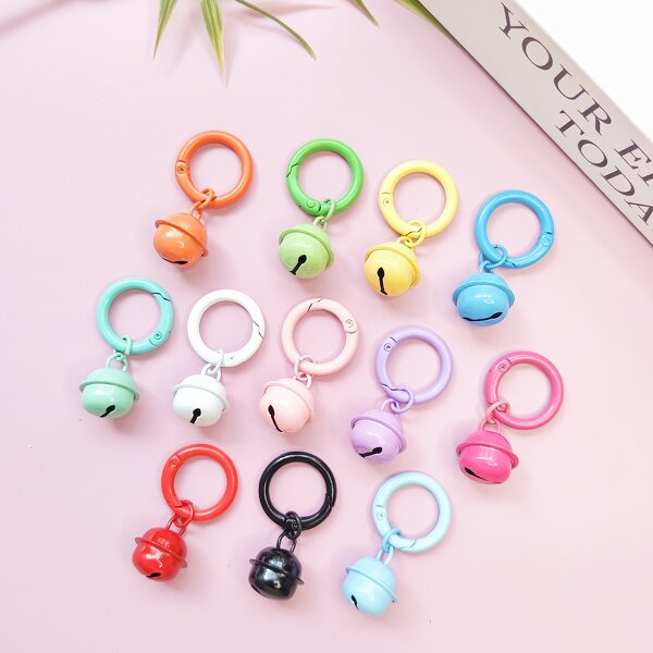 Keychain Factory - Metal Bell Spring Buckle Candy Color Circle Shape