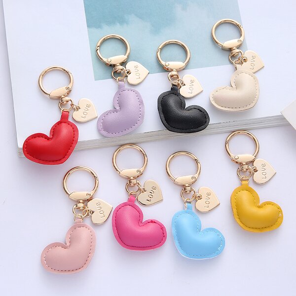 Keychain Factory - Simple Eco-Friendly Leather Heart Car Accessory