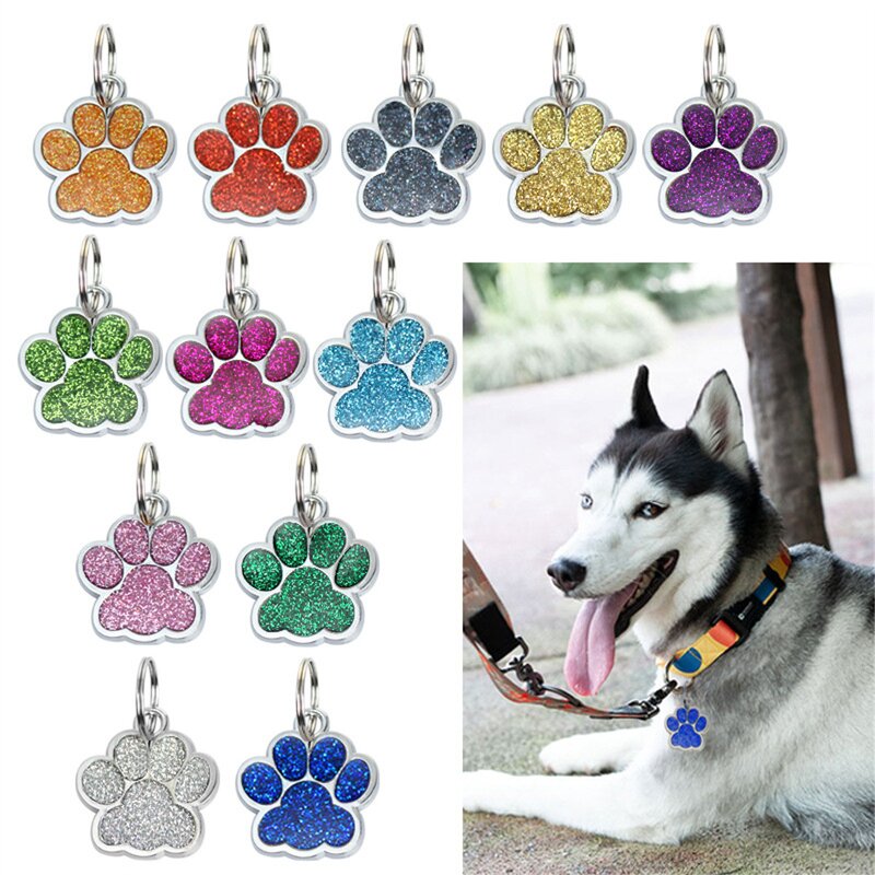 Dog Paw Charm Factory - Colorful Glitter Gold-Plated O-Ring Pendant