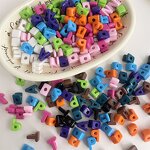 Beads Factory - Acrylic Alphabet 3d Letter Beads DIY Jewelry Making
