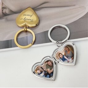 Keychain Factory - Customized Metal Laser-engraved Heart-shaped
