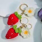 Keychain Factory - Fruit-shaped Knitted Cherry Strawberry Car Hanging