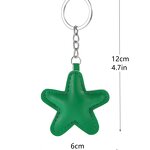 Keychain Factory - New Leather Stuffed Star 5-Point Keychain