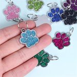 Dog Paw Charm Factory - Colorful Glitter Gold-Plated O-Ring Pendant