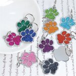 Dog Paw Charm Factory - Colorful Glitter Gold-Plated O-Ring Pendant
