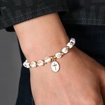 Bracelet Factory - Popular Couple Black White Cross Pendant Beaded