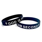 Silicone Bracelet Factory - Trendy Religious God Is First Wristband