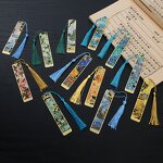 Metal Bookmarks Factory - Van Gogh Painting Hollow-out with Tassels