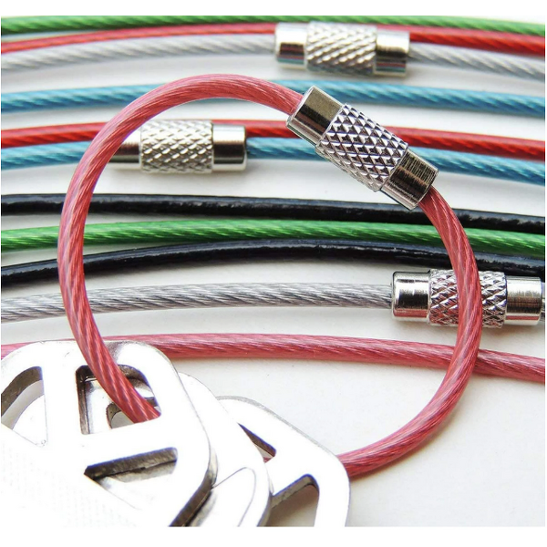 Keychain Factory - Stainless Wire Cable Screw Lock Circle Rope DIY
