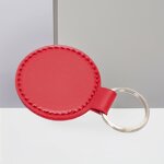 Keychain Factory - Custom Logo PU Leather Round Car Keychain