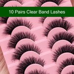 Half Lashes Factory - Wholesale 14 Pairs Clear Band Short