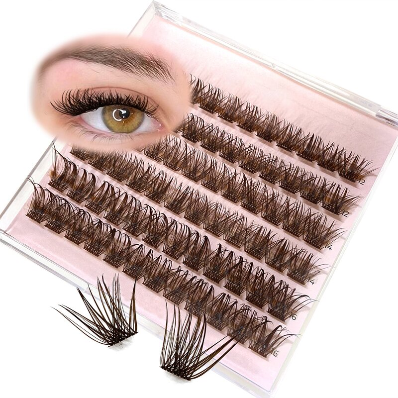 Brown Lash Clusters Factory - Custom Logo Light Middle Dark
