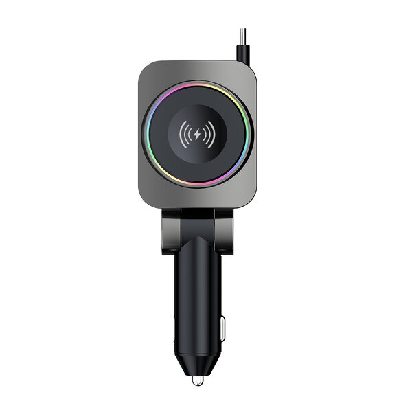 4 in 1 Car Wireless Charger Factory - PD60W Retractable Cable