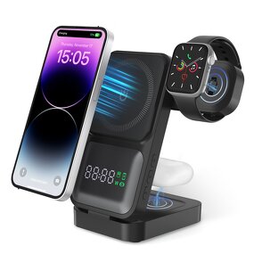 5 in 1 Wireless Charger Supplier - OEM Digital Time Display