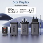 USB C Wall Charger Supplier - 150W 3 Port Fast Charger Wholesale