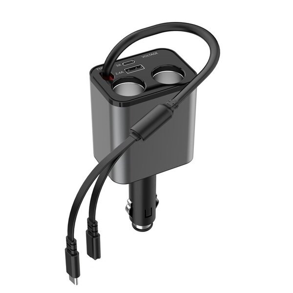 Dual Car Charger Adapter Supplier - Wholesale Retractable Cable