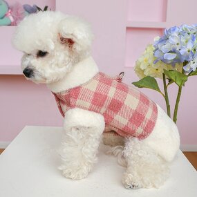 Pet Waistcoat Factory - OEM/ODM Plaid Keep Warm with Leash Buckle