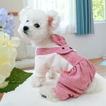Dog Clothes Manufacturer - OEM/ODM Cute Pink Rabbit Plaid Striped Jumpsuit