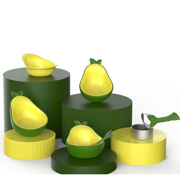 Pet Water Bowl Factory - OEM/ODM 3 in 1 Avocado Feeding Bowl Set