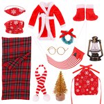 Doll Clothing Factory - OEM/ODM Cute Plaid Christmas Elf Doll Pajamas Set