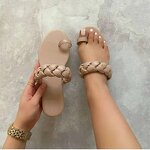 Flip Flops Factory - OEM/ODM Woven Braid Cross Strap PU Leather Sandals