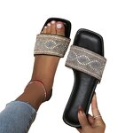 Flat Slipper Factory - OEM/ODM Bohemia Floral Diamond Beaded Cross Strap