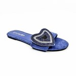 Lady Sandals Manufacturer - OEM/ODM Diamond Beaded Heart Buckle Open Toe