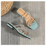 Slipper Sandals Manufacturer - OEM/ODM Low Heel Diamond Beaded Open Toe