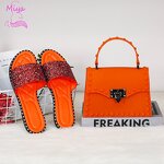 Slippers Set Manufacturer - OEM/ODM PVC Rivet Handbag Sequin Slippers Set