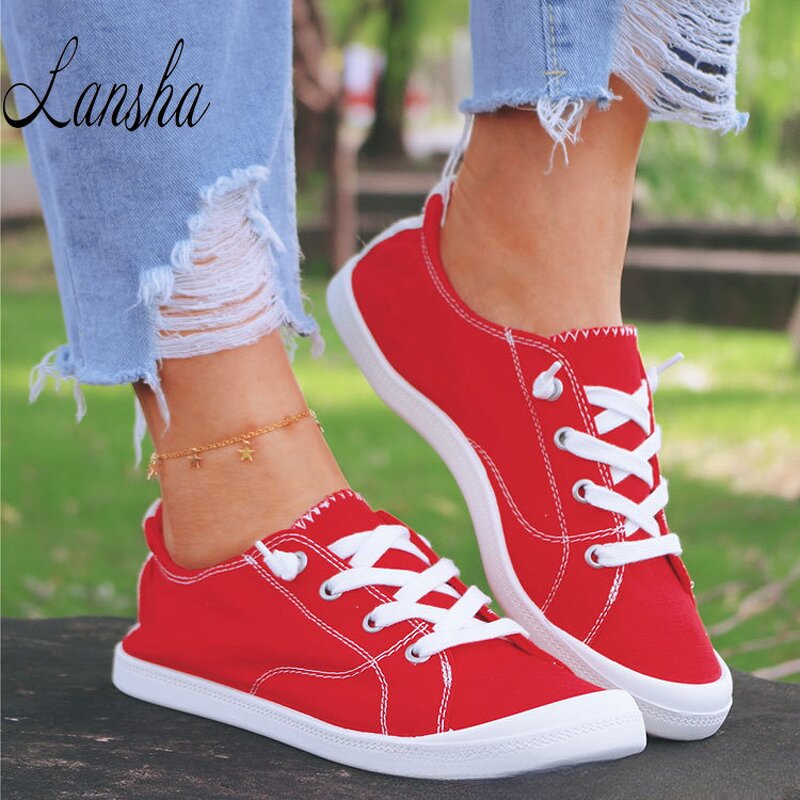 Canvas Shoes Manufacturer - OEM/ODM Solid Candy Color Lace Up Soft Sole