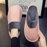 House Slippers Manufacturer - OEM/ODM Winter Cow Leather Thicken Antislip Slippers