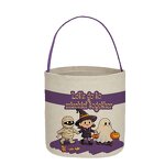 Halloween Bucket Factory - OEM/ODM Cheap Bat Nightmare Print Canvas Basket Bag