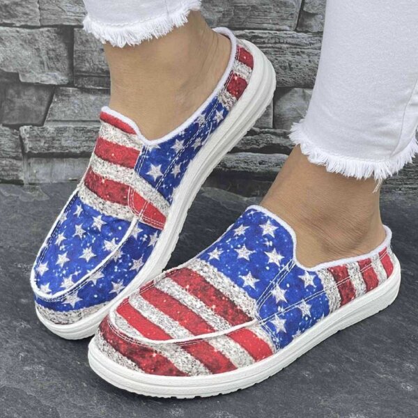 Canvas Sneakers Manufacturer - OEM/ODM United States Strip Star Printed Flat