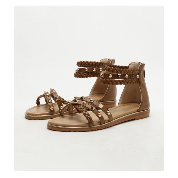 Flat Sandals Manufacturer - OEM/ODM Retro Ethnic Rivet Weaving Open Toe