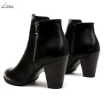 Ankle Boots Manufacturer - OEM/ODM PU Leather Point Toe Chunky Heel