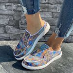 Canvas Shoes Factory - OEM/ODM Bohemia Floral Print Slip-on Half Ankle
