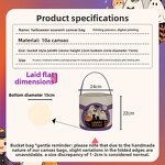 Halloween Bucket Factory - OEM/ODM Cheap Bat Nightmare Print Canvas Basket Bag