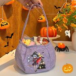 Tote Bucket Bag Manufacturer - OEM/ODM Small Size Witch Pumpkin Print Basket